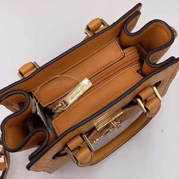 Michael Kors HAMILTON XSMALL  Snake Embossed SATCHEL CROSSBODY BAG CIDER COLOR - Picture 8 of 16